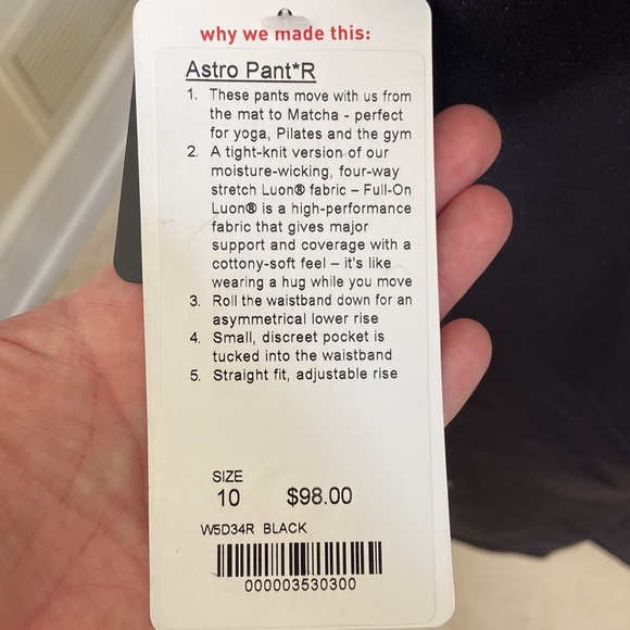 Lululemon Astro Pant R, size 10 - Picture 3 of 3